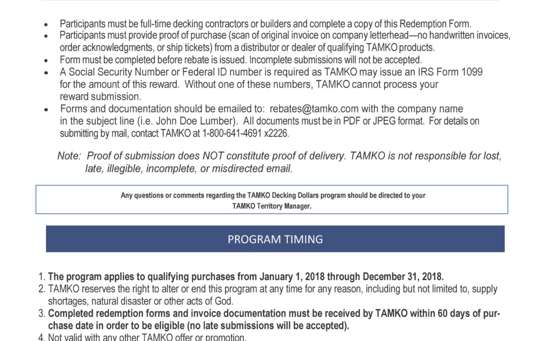 TAMKO Building Products – Decking Dollars